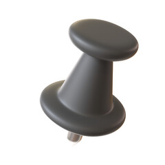 push pin cute black color for memo 3d rendering