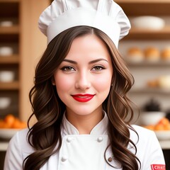 portrait of a female chef in restaurant