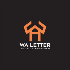 WA letter Building logo vector image