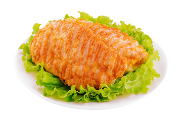 Fried chicken chop on white plate