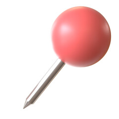 push pin sewing needles 3d render red color for note