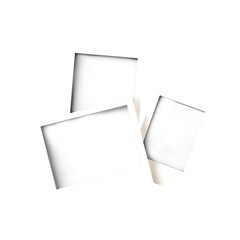 triple polaroid frame with shadow 3d realistic render