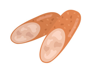 カットした、ウインナーのイラスト