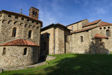 Fototapeta na wymiar Agliate, Brianza: medieval church of SS. Pietro e Paolo