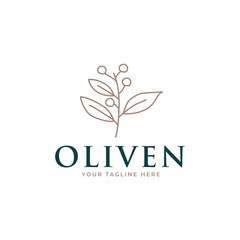olive branch logo design. olive logo template vector design