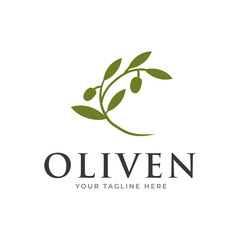 olive branch logo design. olive logo template vector design