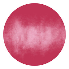 magenta color circle with abstract watercolor white fog