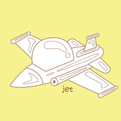Alphabet J For Jet Vocabulary Digital Stamp