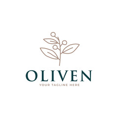 olive branch logo design. olive logo template vector design