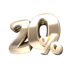 3d discount gold number 20
