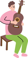 a man play the guitar