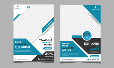 Travel sale flyer vector template