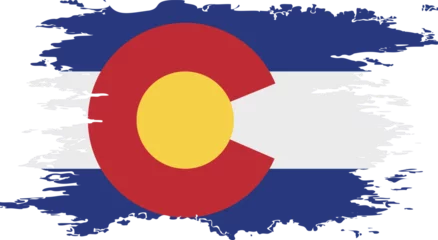 Foto op Canvas Colorado flag grunge brush color image vector © gladder
