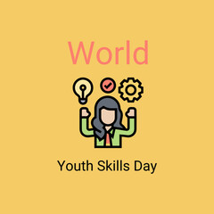 World Youth Skills Day (WYSD) is observed every year on July 15,importance of equipping young people with skills for employment.  Study simple icons set. vector illustration. holiday concept.
