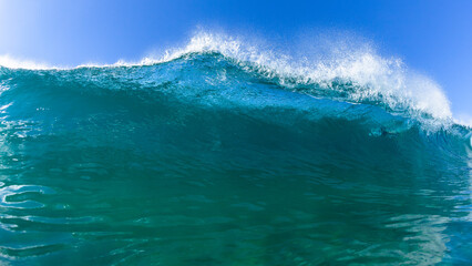 Wave Blue Ocean Close-Up Encounter Face To Face Swimming Sea Water Photograph 