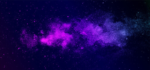 Vector cosmic illustration. Beautiful colorful space background. Watercolor Cosmos