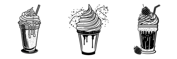 Set of milkshakes