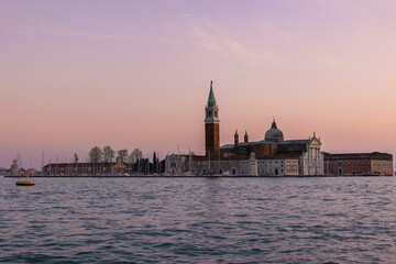 Fototapeta na wymiar View of the church in Venice island of San Giorgio Maggiore - Northern Italy