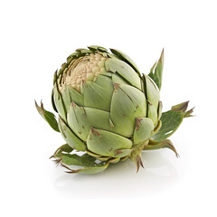 Obraz premium Fresh artichoke isolated on white background. Healthy vegan food.