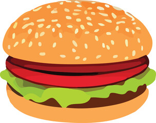 Hamburger on White Background