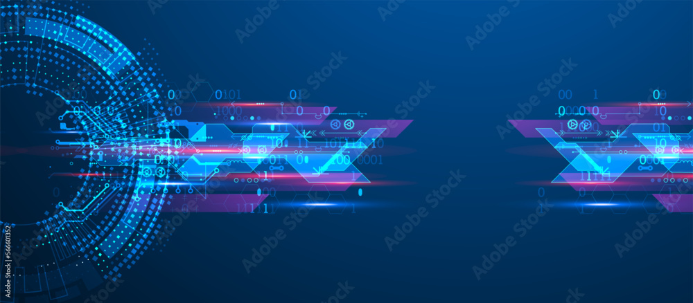 Wall mural abstract technology concept. circuit board, high computer background. vector illustration with space