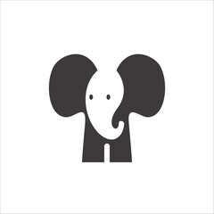 Elephant negative space logo vector