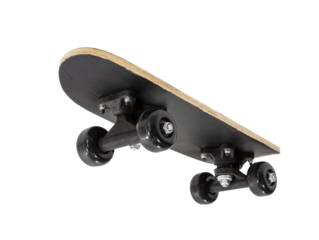 Toy skateboard wheels and underside isolated cut out.