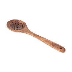 Wooden skimmer spoon isolated over white background