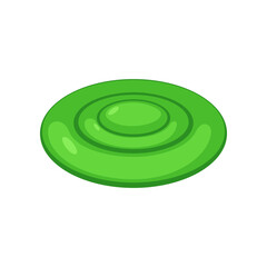 Top view of round green inflatable mattress vector illustration. Equipment or object for water activities in shape of circle isolated on white background. Summer, holidays concept