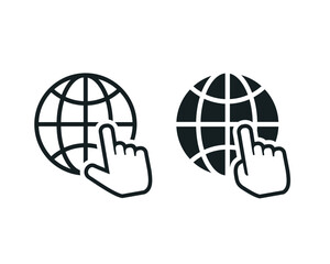 Click search internet. Www browser icon.  Vector illustration 