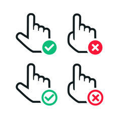 Obraz premium Hand pointer checkmark. Illustration vector