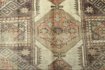 Textures and patterns in color from woven carpets