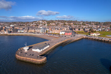 Fototapeta na wymiar City of Dundee in Scotland, aerial view, cityscape