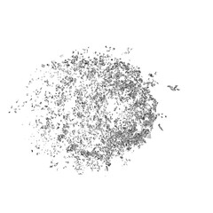 Shattered glass debris isolated transparent background 3d rendering
