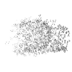 Shattered glass debris isolated transparent background 3d rendering
