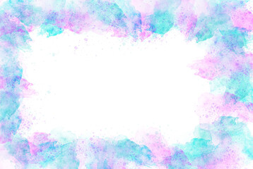 Rainbow Watercolor Background with Empty Space for Text 