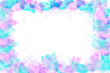 Rainbow Watercolor Background with Empty Space for Text 