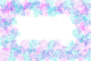 Rainbow Watercolor Background with Empty Space for Text 