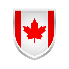 Canada Flag Badge Shield Shape
