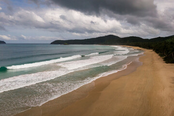 Drohnenfoto auf den Philippinen auf Palawan - Nacpan Beach auf El Nido