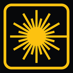 laser beam warning sign, hazard, vector illustration 