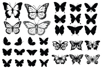 Fototapety  Set of realistic vector butterflies. Collection of vintage elegant illustrations of butterflies. Design element for your project. vector illustration isolated on white background