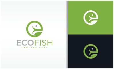 Fish nature leaf logo