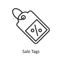Sale Tags Vector Outline Icon Design illustration. Shopping and E-Commerce Symbol on White background EPS 10 File
