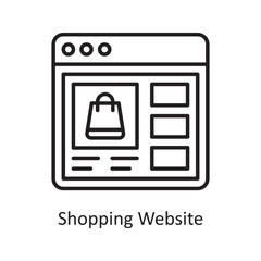 Shopping Website Vector Outline Icon Design illustration. Shopping and E-Commerce Symbol on White background EPS 10 File