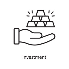 Investment  Vector Outline Icon Design illustration. Shopping and E-Commerce Symbol on White background EPS 10 File