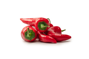Red hot chili pepper isolated on a white background.
