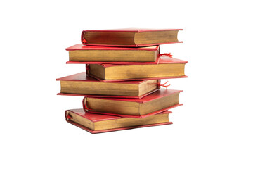 Old books isolated on white background.
