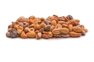 A group of almonds, pistachios, walnuts, macadamia, cashews.