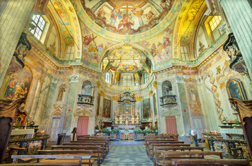 Fototapeta na wymiar BOLETO, ITALY - JULY 19, 2022: The baroque church Santuario della Madonna del Sasso.